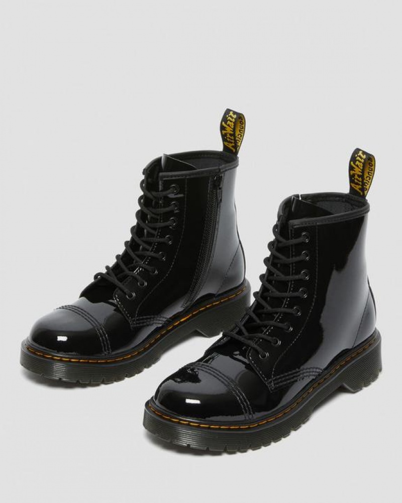 Dr Martens Youth Sinclair Bex Kiiltonahka Nahkaiset Lasten Saappaat Mustat | Suomi_Dr38669