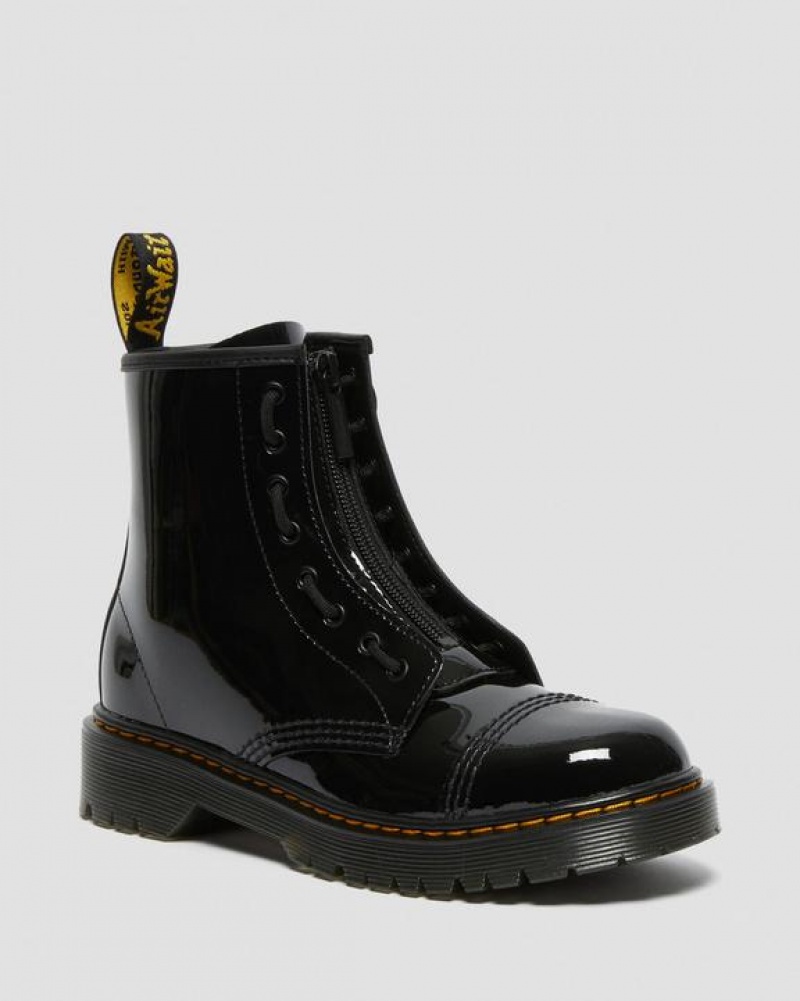 Dr Martens Youth Sinclair Bex Kiiltonahka Nahkaiset Lasten Saappaat Mustat | Suomi_Dr38669