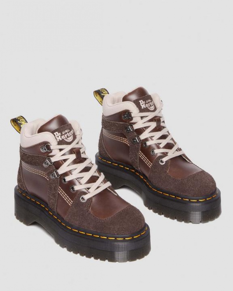 Dr Martens Zuma Nahkaiset & Mokka Hiker Tyyli Naisten Saappaat Tummanruskea | Suomi_Dr85043