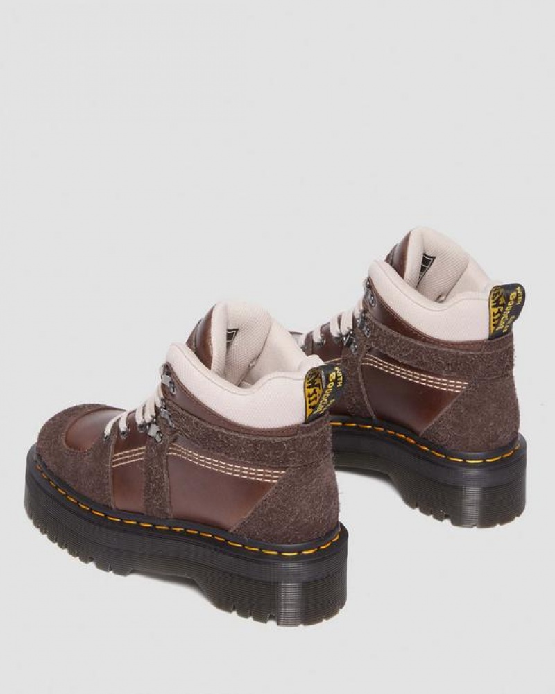 Dr Martens Zuma Nahkaiset & Mokka Hiker Tyyli Naisten Saappaat Tummanruskea | Suomi_Dr85043