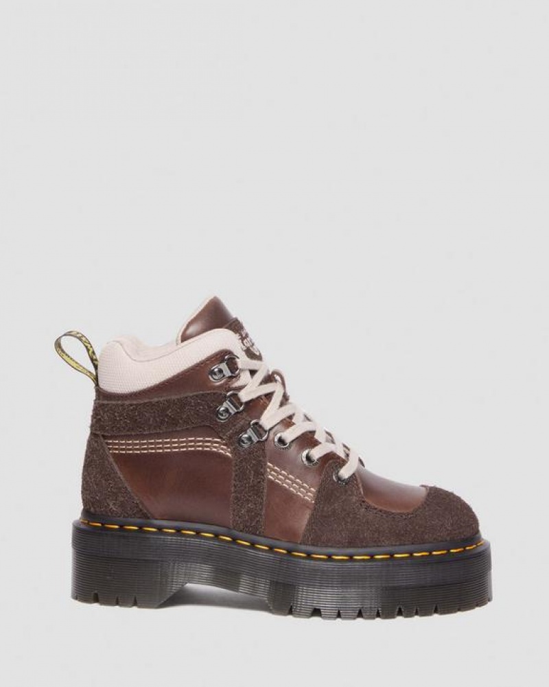 Dr Martens Zuma Nahkaiset & Mokka Hiker Tyyli Naisten Saappaat Tummanruskea | Suomi_Dr85043