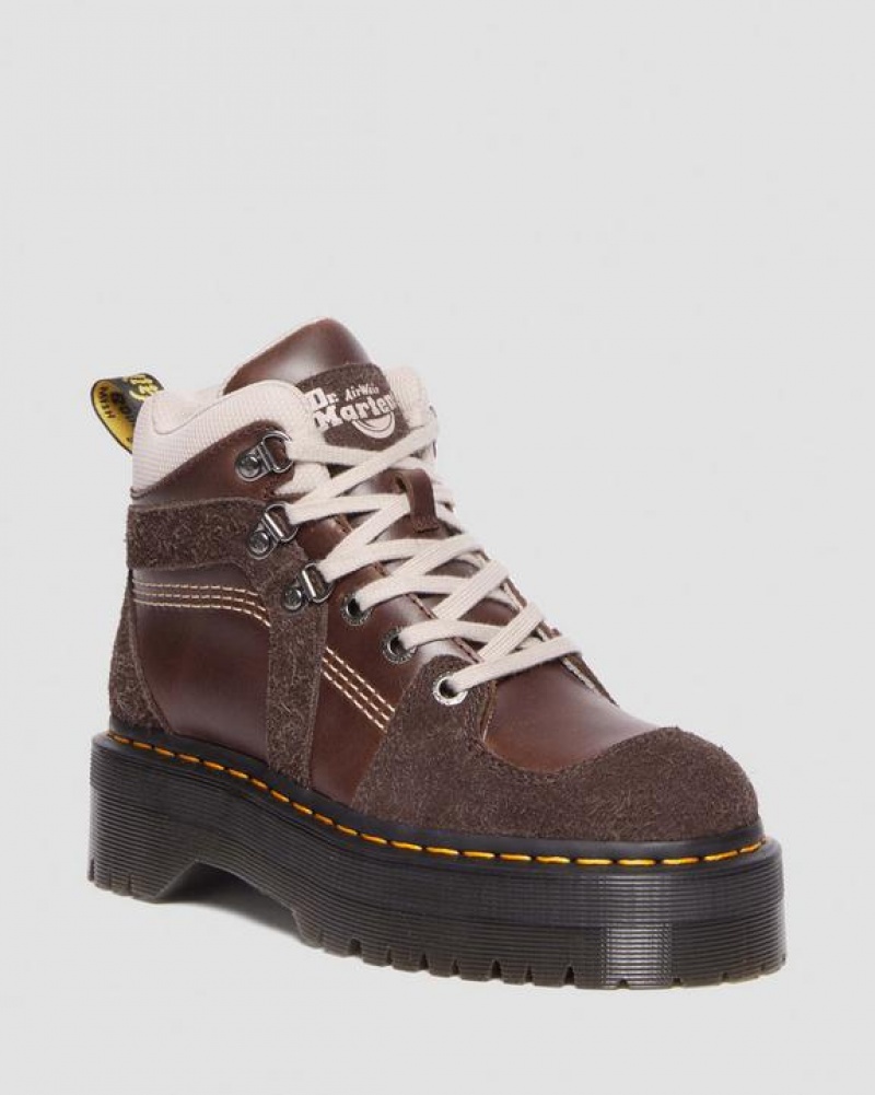 Dr Martens Zuma Nahkaiset & Mokka Hiker Tyyli Naisten Saappaat Tummanruskea | Suomi_Dr85043